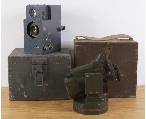 A Houghton Butcher Dial Camera Mk III No. 287, in original grey painted box, together with a German Bundeswehr collimator and