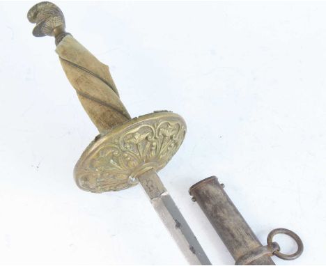 A mid-19th century French duelling sword, the 84cm blade marked to the forte Weyersberg &amp; Co Solingen, having an embossed