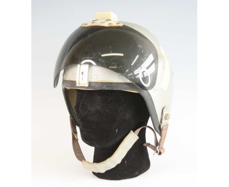 An R.A.F. Mk 1A flying helmet with sun visor and chin strap, size 3 Store Ref. No.22C/2121, together with a type G flying hel