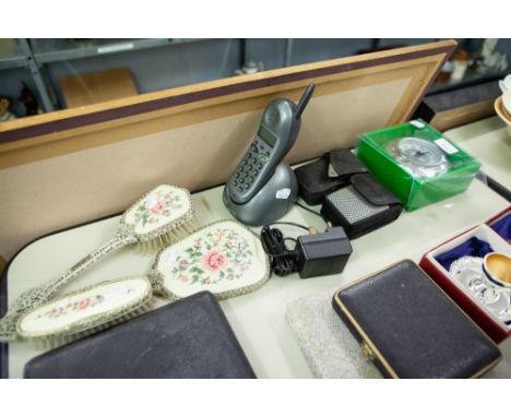 A 4.0 MEGA PIXEL CAMCORDER, AN OLYMPUS PANORAMA FILM CAMERA, BT PORTABLE HOME TELEPHONE, A NOVELTY GOLF CLOCK AND A DRESSING 