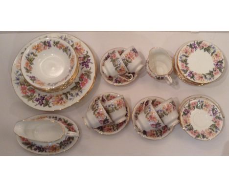 PARAGON, A 20TH CENTURY BONE CHINA TEA SERVICE In Country Lane pattern, to include six cups and saucers, six side plates, six
