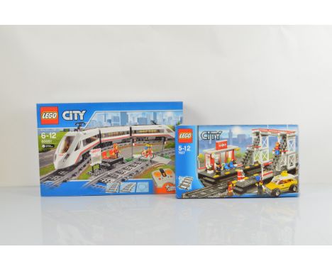 Two boxed Lego City models, High Speed Passenger Train 60051, unopened and Train Station 7937, opened with manual, unchecked 