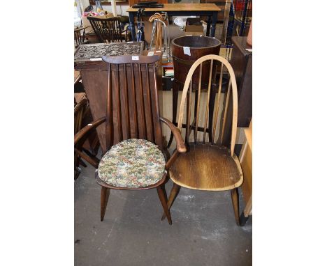 Two Ercol dining chairs
