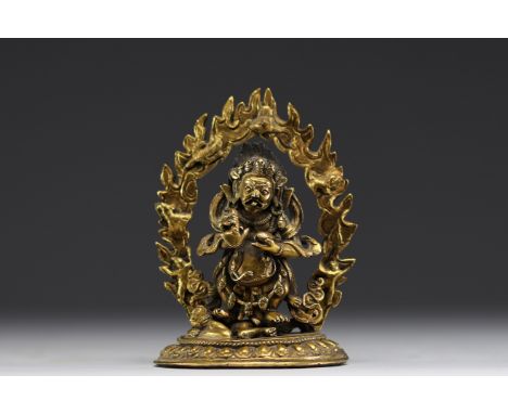 China - Tibet - An 18th century ormolu Mahakala figure. Normal wear - Weight: 330 g - Shipping available - Region: Chine - Si