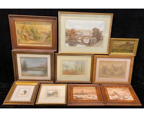 J Hardy (Late 19th century)Hole Farm, Lymesigned, dated 1880, watercolour with varnish, 22cm x 32cm; others, a print of Chats