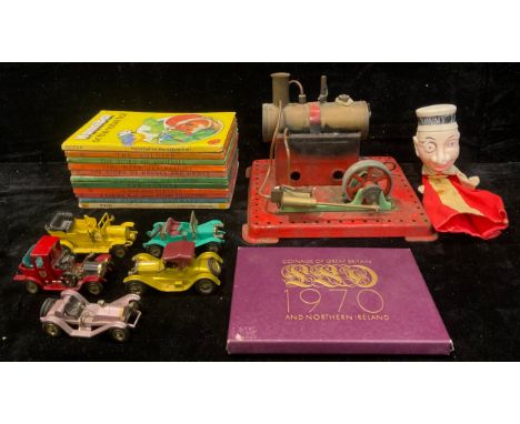 A Mamod steam stationary engine; a Sunny Jim advertising glove puppet; Ladybird books; etc 
