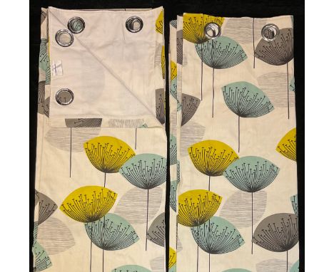Textiles - a pair of Sanderson curtains, Dandelion Clocks, 228cm long, 164cm wide 