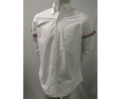 TOM BROWNE, a mens white shirt with arrow stripes, collar size 16"
