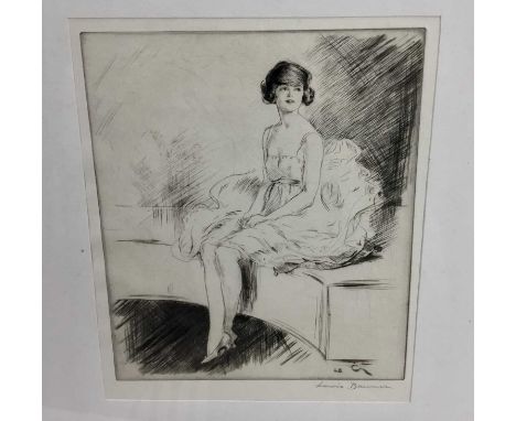 Lewis Baumer (1870-1963), pencil signed etching - 'The Little Columbine', ex RA 1921, 18cm x 21cm in glazed frame