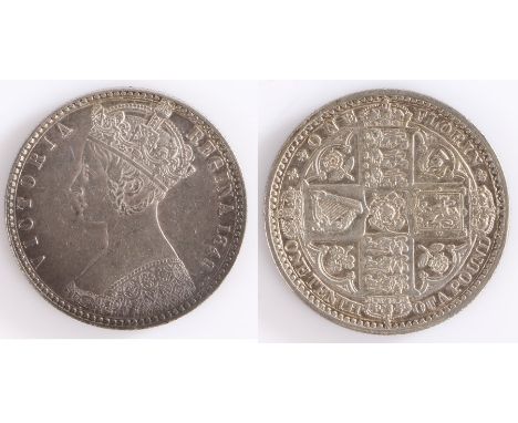Victoria Godless type Florin, 1849, First portrait Godless type 