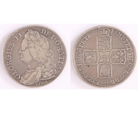 George II Half Crown, 1745, Lima below bust