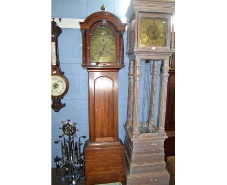 R Henderson, Scarborough (Yorkshire), a Georgian long case clock with arche brass dial with pierced spandrels and eight day m