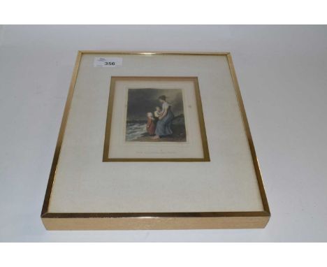 An engraving by R Scott, circa 1870 of the Sailors Children by Beaume in gilt frame