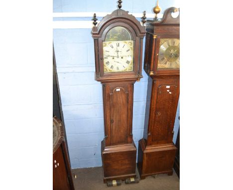 Crundmell, Tonbridge (Kent), an early 19th Century painted face long case clock, the dial decorated with a hunting scene and 