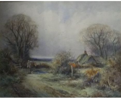 ALEXANDER MOLYNEUX STANNARD (1878-1975) "Traveller lighting a pipe", watercolour, signed lower left