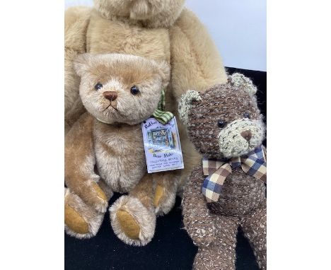 Vintage Teddy bears to include a Nursery toy rosebud walking action 1950s orange hard plastic teddy bear and a plush Canterbu