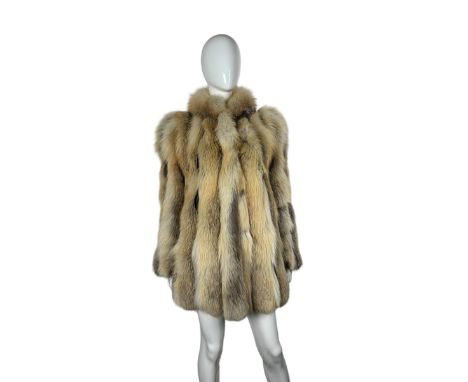 A vintage 70s/80s fox fur jacket with nehru collar and full shoulders M (1) good clean and supple condition