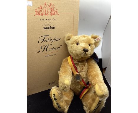 Steiff German Vintage teddy bear 45cm &nbsp;665395 Special golden &nbsp;Herbert teddy bear boxed all original with tags &nbsp