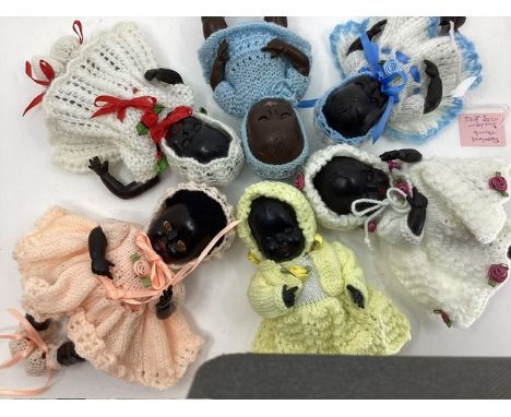 Rosebud &nbsp;good Vintage Thumb suck Hard plastic dolls toys &nbsp;1950s with some early models together with some knitted b