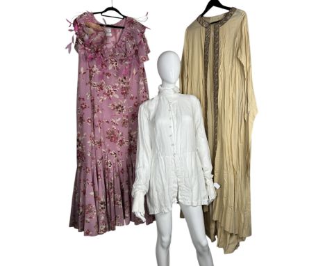 Vintage theatrical wear to include a robe worn by the character Dido in Les Troyens by the San Fransisco Opera, a dress from 