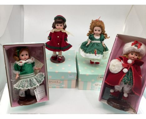 Madame Alexander USA hard plastic special issue of All Christmas Holiday special issue 7&rdquo; Wendykins boxed dolls , First