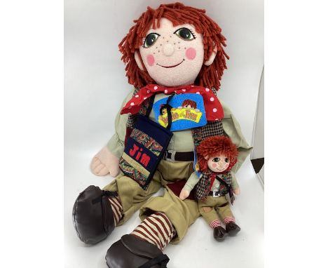 Vintage &nbsp;all original unused Rosie and Jim JIM 27&rdquo; rag doll, unused still in bag with all labels and its small ver