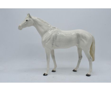 Beswick rare painted white large racehorse 1564. 28.5cm tall. In good condition with no obvious damage though both ears have 