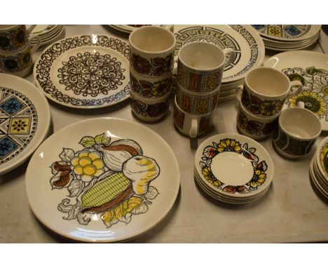 A large extensive collection of vintage mid-century Biltons Finewhite Ironstone tea and dinner ware to include various design