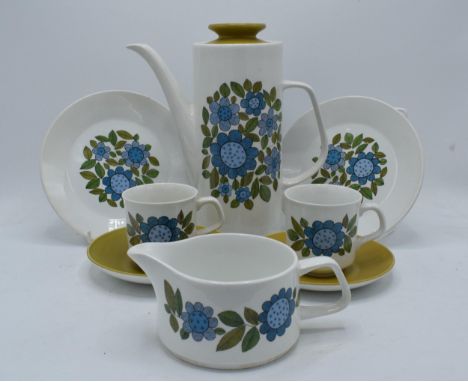 A vintage Mid Century J G Meakin tea ware to include coffee pots, cups, saucers etc (approx 55 items). Generally in good cond