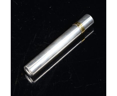 ASPREY & CO LTD - an Elizabeth II silver and silver-gilt cigar case, hallmarks London 1996, length 15cm, 1.9ozBody and ends h