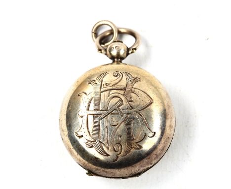 A Victorian silver sovereign case, with engraved winged spur emblem and motto "Te Digna Sequere" (Follow things worthy of thy