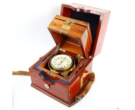 A Russian ship's marine chronometer, by Polet, serial no. 02124, in gimballed frame, with display case and outer box, with ce