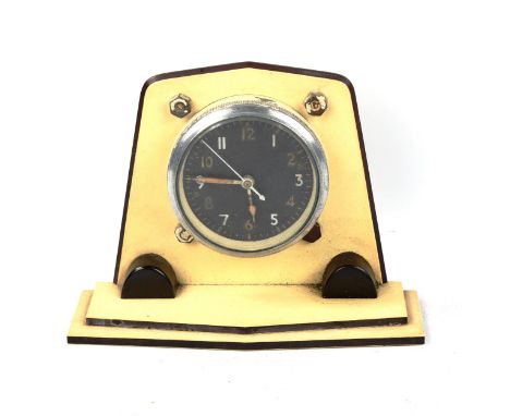 A military issue tank dashboard clock, in Art Deco stepped case, ref. 6A/1002, Mk IIA, black dial with Arabic numerals and sw