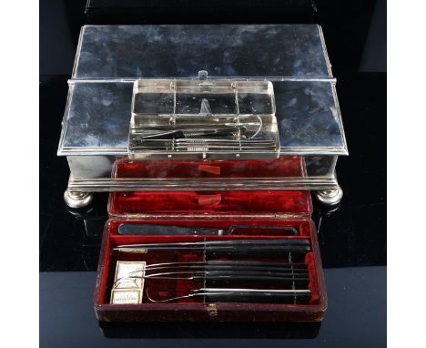 Sir William Broadbent (Queen Victoria's Royal physician), a large and impressive Victorian silver presentation travelling ink