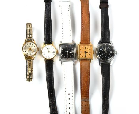 5 lady's wristwatches, including Longines, Eterna-Matic, Sekonda etc (5)Lot sold as seen unless specific item(s) requested 