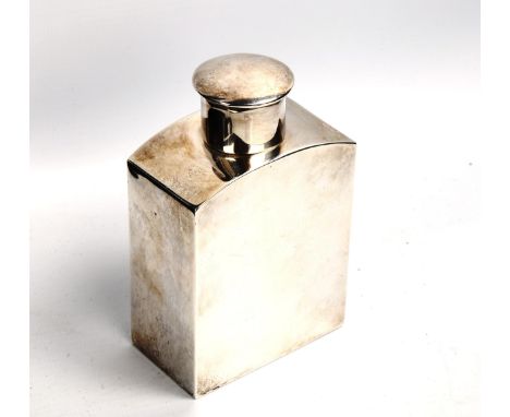 A small early 20th century silver tea caddy, indistinct hallmarks, height 11cm, 4ozNo damage or repairs, only light surface w