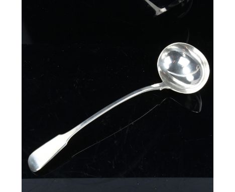 A William IV silver Fiddle pattern punch ladle, by William Bateman II, hallmarks London 1835, length 34cm, 6.8ozNo damage or 