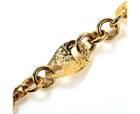 A modern Italian 14ct gold bracelet, length 17cm, 16.4gNo damage or repairs, only light surface wear, clasp working, marks cl