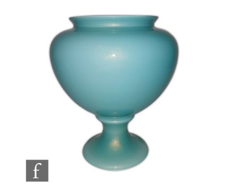 Barovier &amp; Toso - A large Italian Murano glass pedestal vase circa 1970, the swollen ovoid bowl with shallow everted rim 