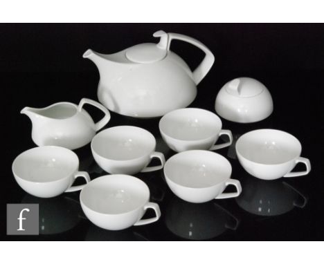 Walter Gropius - Rosenthal - A 1990s TAC 1 tea set, designed in 1969, comprising teapot, sugar, cream and six tea cups, all i