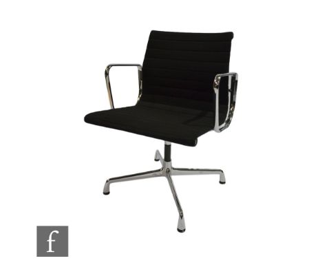 Charles and Ray Eames - Vitra - A late 20th Century Eames aluminium (EA) group swivel chair in a chromium plated finish, with