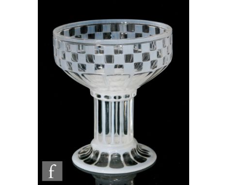 Otto Prutscher - Meyr's Neffe - A 1920s Secessionist champagne coupe of cylindrical form with a hollow faceted stem and circu