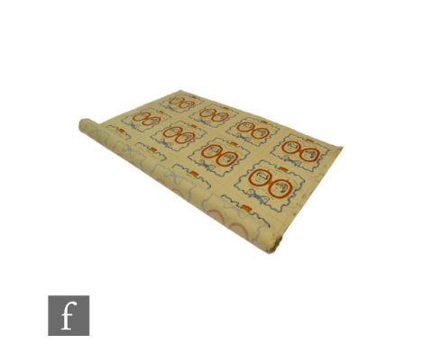 Unknown - A bolt of cushion cover fabric, the square repeat pattern commemorating the Royal Wedding of Prince Charles and Lad