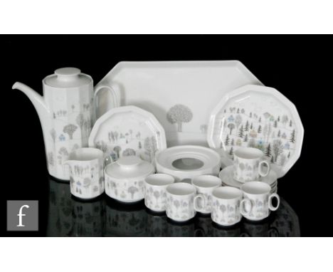 Tapio Wirkkala  &amp; Rut Bryk - Rosenthal Studio-linie - A Winterreise pattern coffee service, comprising coffee pot, stand,