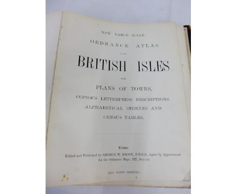 Atlas of the British Isles with Plan of Towns, Copious letter press descriptions, Alphabetical Index's and Census tables, edi