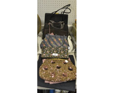 Vintage Fashion - a Radley handbag;a pair of beadwork handbags, another embroidered; etc 