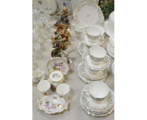 A Staffordshire Whispering Grass pattern part tea service