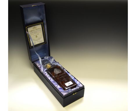 Wines and Spirits - a Royal Brierley lead crystal decanter  containing 75cl of specially blended 25yr old Scotch Whisky , com