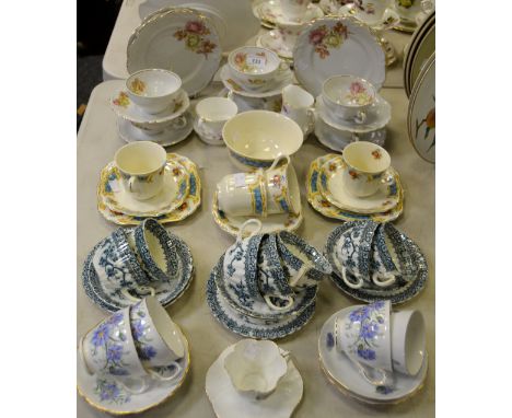 Teawares - a Royal Vale part tea service; a Shelley crested ware cup and saucer; a Staffordshire part tea service; another; e
