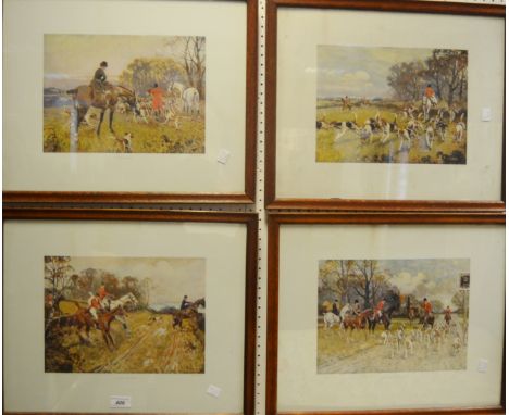 A set of four framed Hunting prints